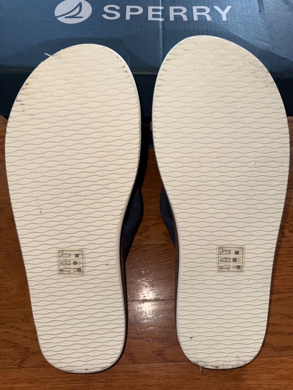 Sperry Navy Cork Footbed Thong Sandals - Picture 3 of 4